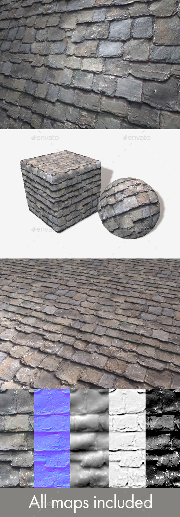 Rustic Roof Tiles - 3Docean 25326763
