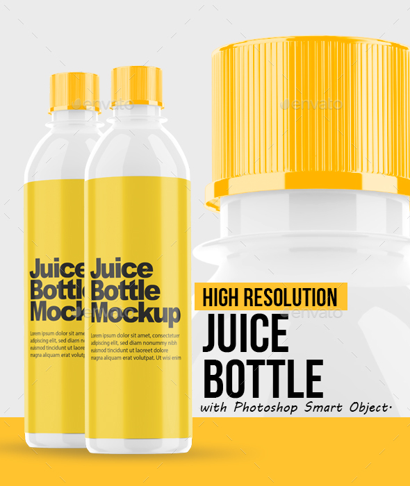 Pet Bottle With Multifruit Drink Mockup Packaging