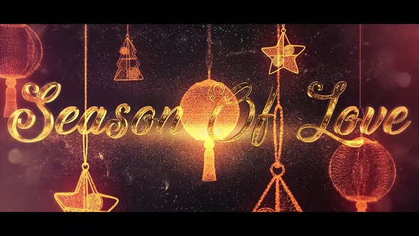 Christmas Intro With Golden Text And Magic Toys