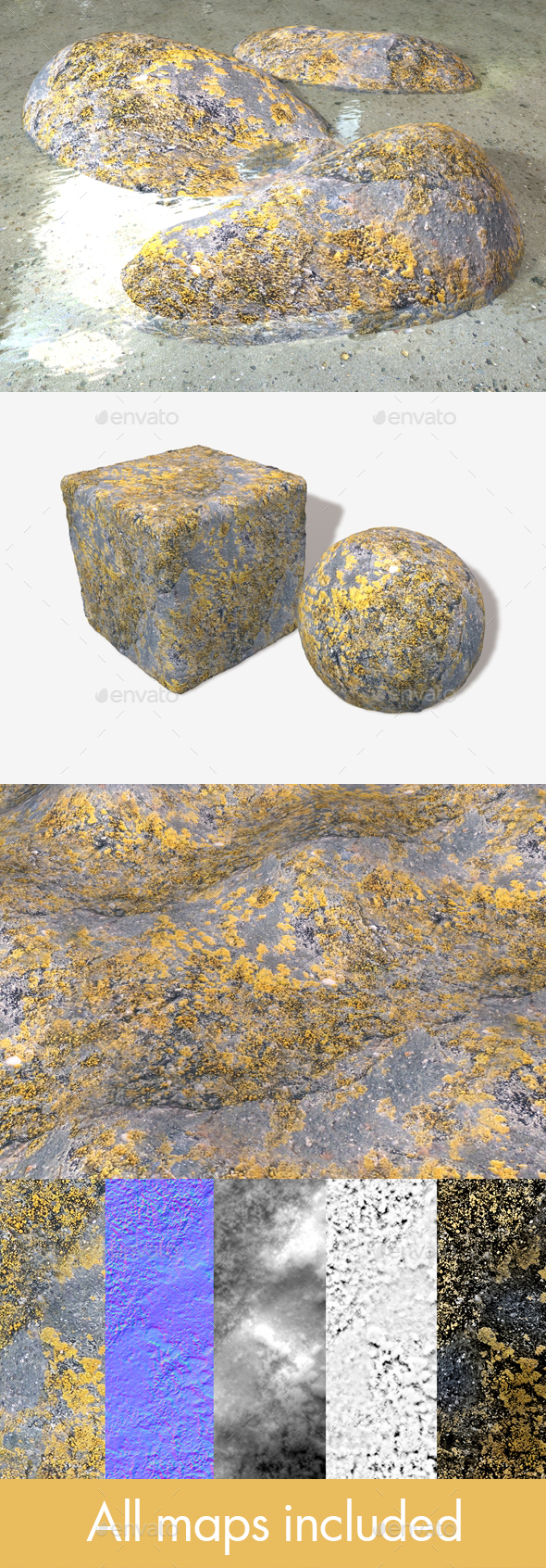 Mossy Rock Seamless - 3Docean 25329799