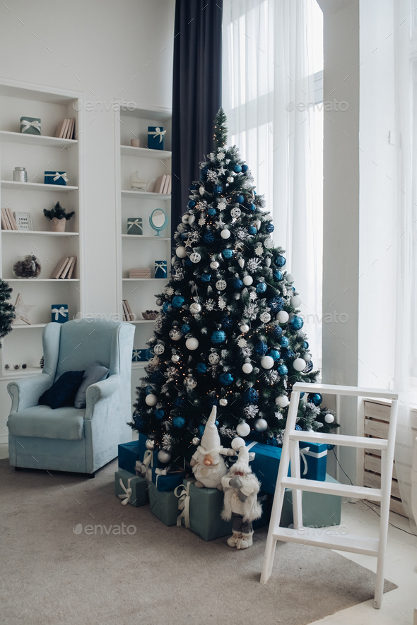 Beautiful room with Christmas decorations. Christmas holidays - Stock Photo - Images