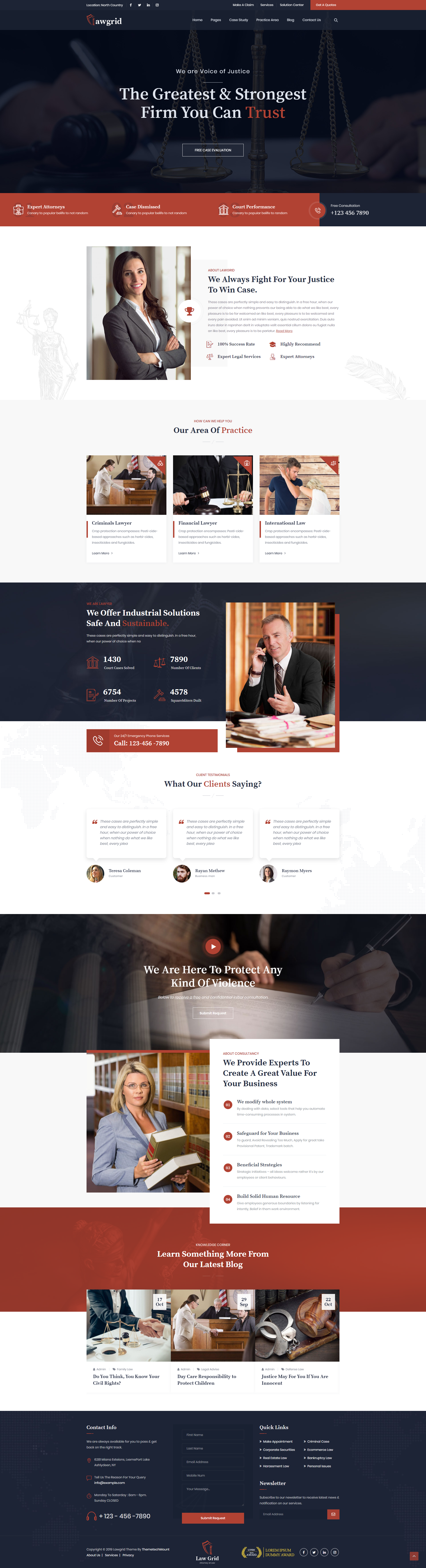 Lawgrid - Lawyer & Attorney WordPress Theme