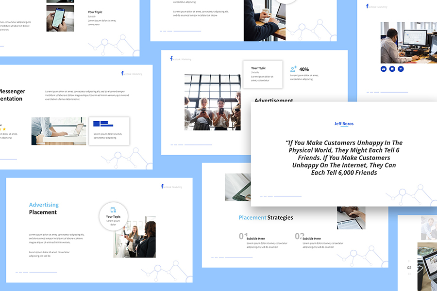 Facebook Marketing Google Slides Presentation by giantdesign | GraphicRiver
