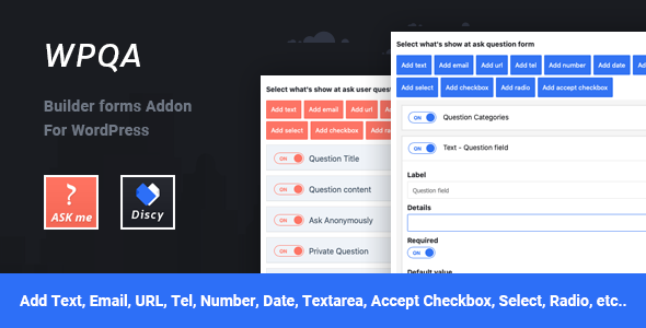 WPQA – Builder forms Addon For WordPress