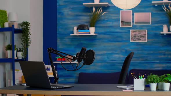 Empty Professional Setup for Recording Podcast alt