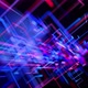 Motion Graphics Scifi Bg with Flow of Blue Red Neon Glow Lines Form Digital 3d Space - VideoHive Item for Sale