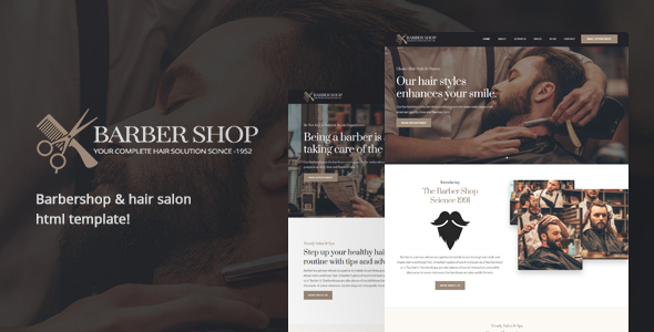BarberShopHair Salon HTML - ThemeForest 21218278