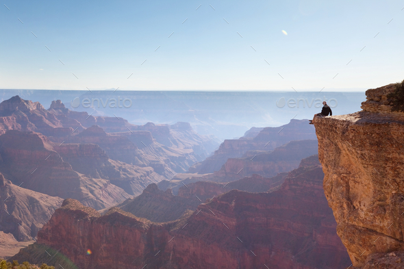 Hike in Grand Canyon - Stock Photo - Images
