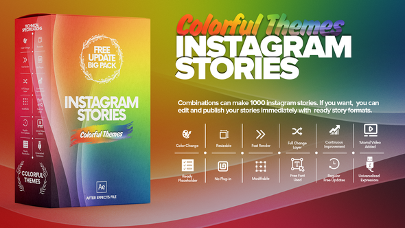 Colorful Instagram Stories - VideoHive 23596626