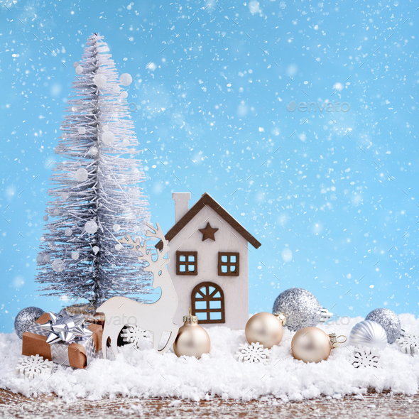 Christmas or New Year greeting card - Stock Photo - Images