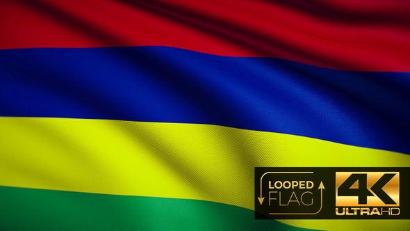 Flag 4K Mauritius On Realistic Highly Detailed Fabric alt