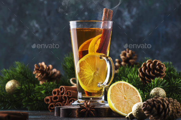 Christmas or New Year hot winter drink - Stock Photo - Images