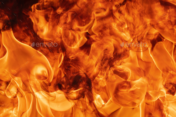 Abstract Red Fire Natural Texture with Blaze. Beautiful Dangerous Firestorm Abstract Background - Stock Photo - Images