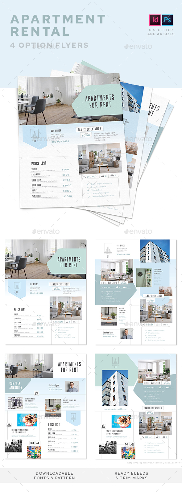 Apartment Rental Flyers – 4 Options