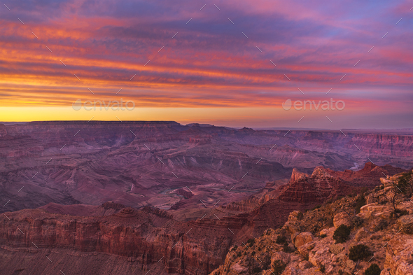 Grand Canyon During Sunset - Stock Photo - Images