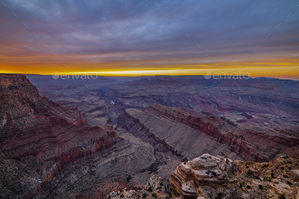 Grand Canyon During Sunset - Stock Photo - Images