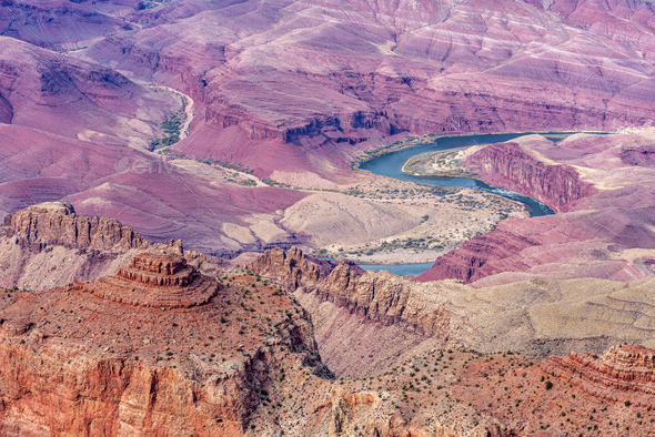 Grand Canyon Overlook Unkar Delta - Stock Photo - Images