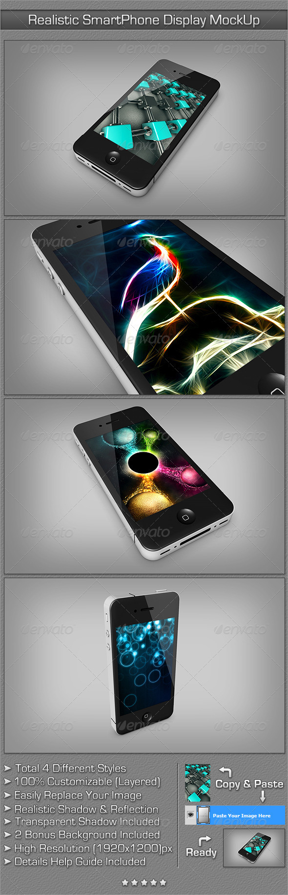 Realistic SmartPhone Display MockUp - Mobile Displays