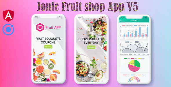 Ionic 5 Fruits UI Theme / Template / Firebase App(Android+Ios+Web)