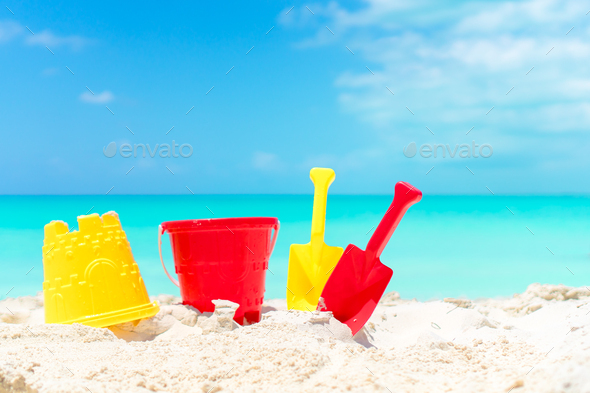 blue and white sand toy