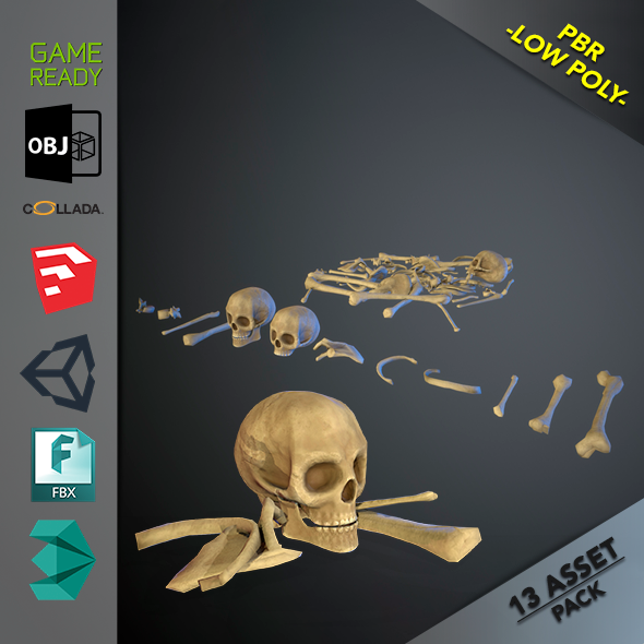 Skulls1 Stylized Bones - 3Docean 25385678