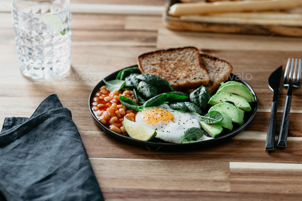Healthy breakfast or lunch at home or cafe - Stock Photo - Images