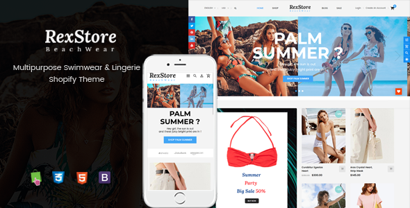RexStore – Multipurpose Swimwear & Lingerie Shopify Theme