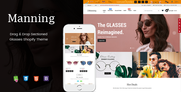 Manning – Multipurpose Sections Glasses Shopify Theme