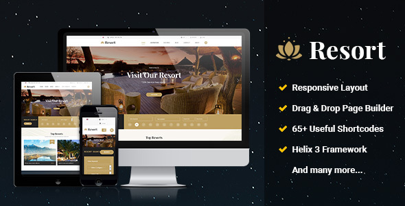 Resort II – Ultimate Responsive Hotel, Travel Joomla Template