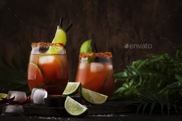 Michelada - Mexican alcoholic cocktail with beer - Stock Photo - Images