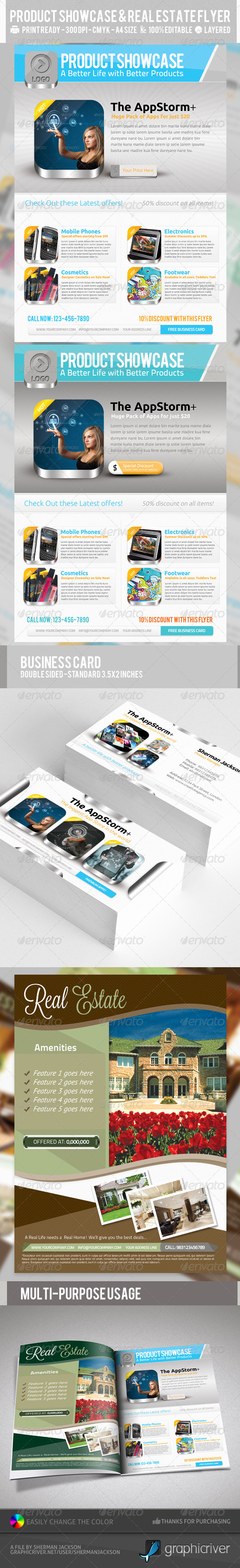 Product Showcase & Real Estate Flyers PSD Template - Commerce Flyers