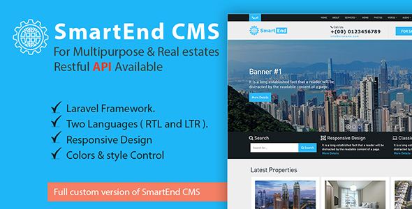 Download SmartEnd CMS for multipurpose & real estate with Restful API Free Nulled SmartEnd CMS for multipurpose & real estate with Restful API