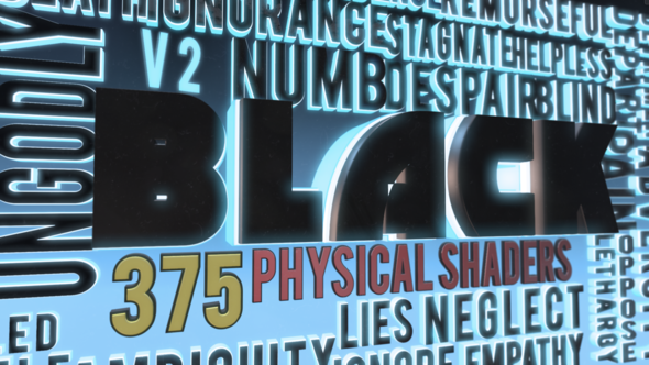 BLACK I Elements 3D Title Formation Template & 3D Shaders Pack