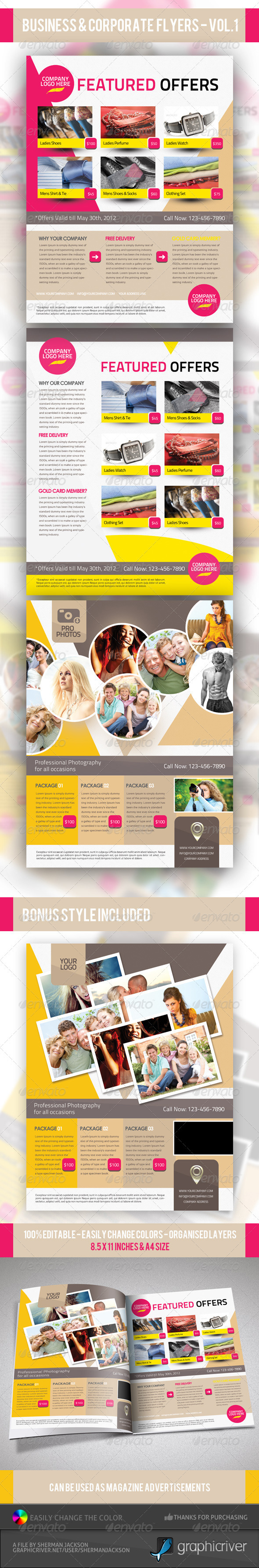 Business & Corporate Product Flyer PSD Templates - Commerce Flyers