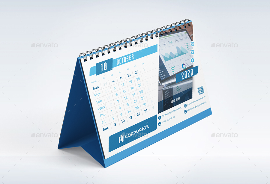 Desk Calendar 2020, Print Templates | GraphicRiver