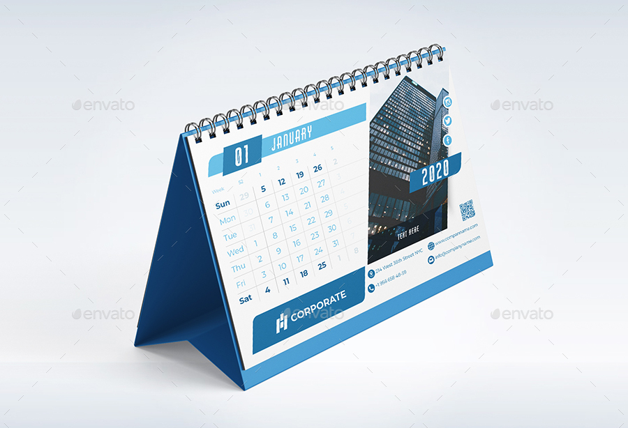 Desk Calendar 2020, Print Templates | GraphicRiver