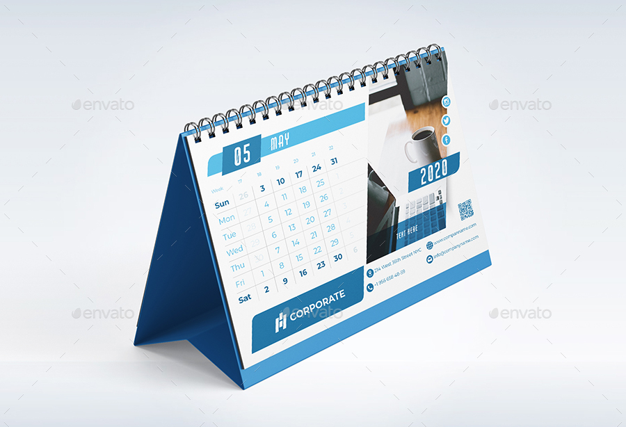 Desk Calendar 2020, Print Templates | GraphicRiver