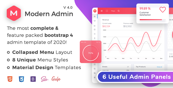 Excellent Modern Admin - Clean Bootstrap 4 Dashboard HTML Template + Material Design