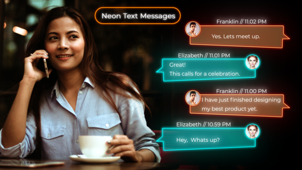 Neon Text Messages - VideoHive 25388802