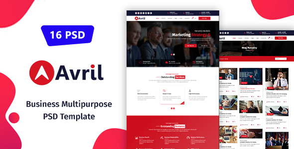 Avril - Business Multipurpose PSD Template