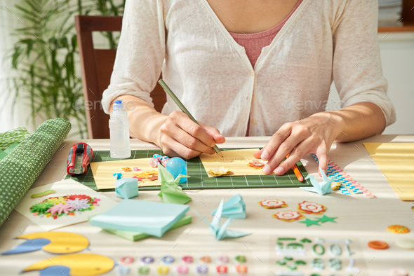 Creation of Handmade Greeting Card - Stock Photo - Images