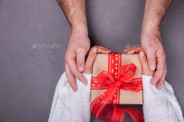 Holiday gift Valentine's Day. Concept of Love,Happiness ,Romance - Stock Photo - Images