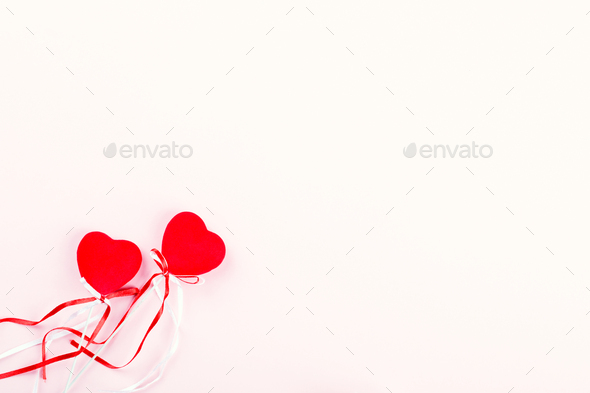 Valentine's day composition on pastel background. - Stock Photo - Images