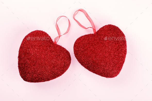 Valentine's day composition on pastel background. - Stock Photo - Images