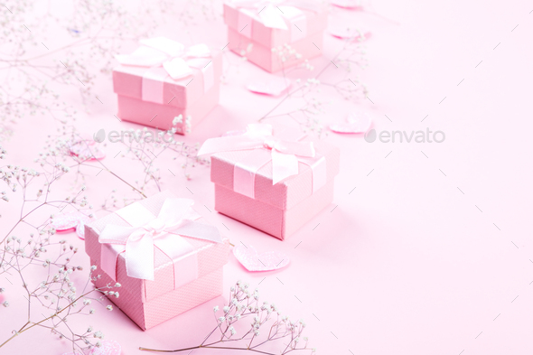 Valentines day composition on pastel background. - Stock Photo - Images