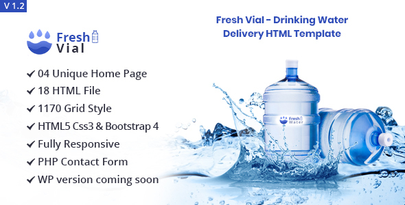 Fresh Vial - Drinking Mineral Water Delivery Bootstrap4 HTML5 Template by  creativemela