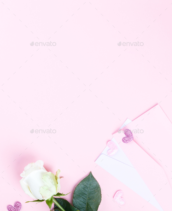 Flowers composition. Holiday Gift Valentin Day - Stock Photo - Images