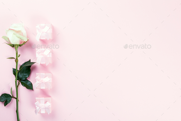 Flowers composition. Holiday Gift Valentin Day - Stock Photo - Images