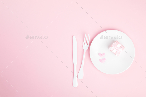 Festive table setting for Valentines Day - Stock Photo - Images
