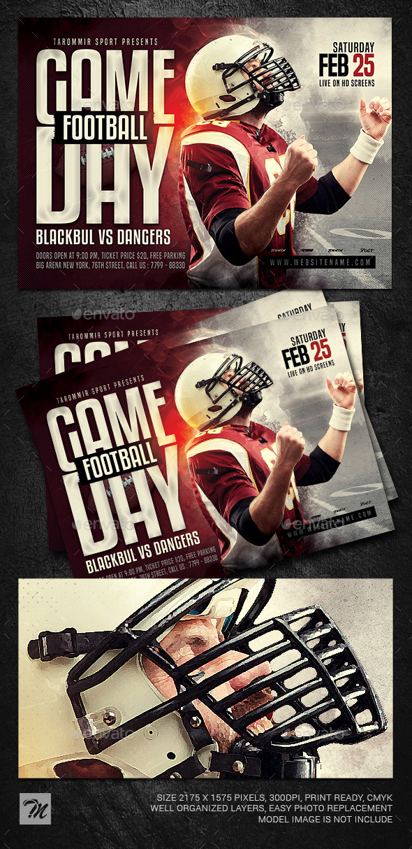 FREE! Photoshop and Illustrator Flyer Templates for the BIG Football Game!